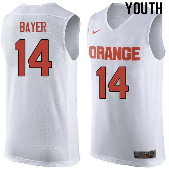 Youth #14 Braedon Bayer Syracuse White College Basketball Jerseys Sale-White